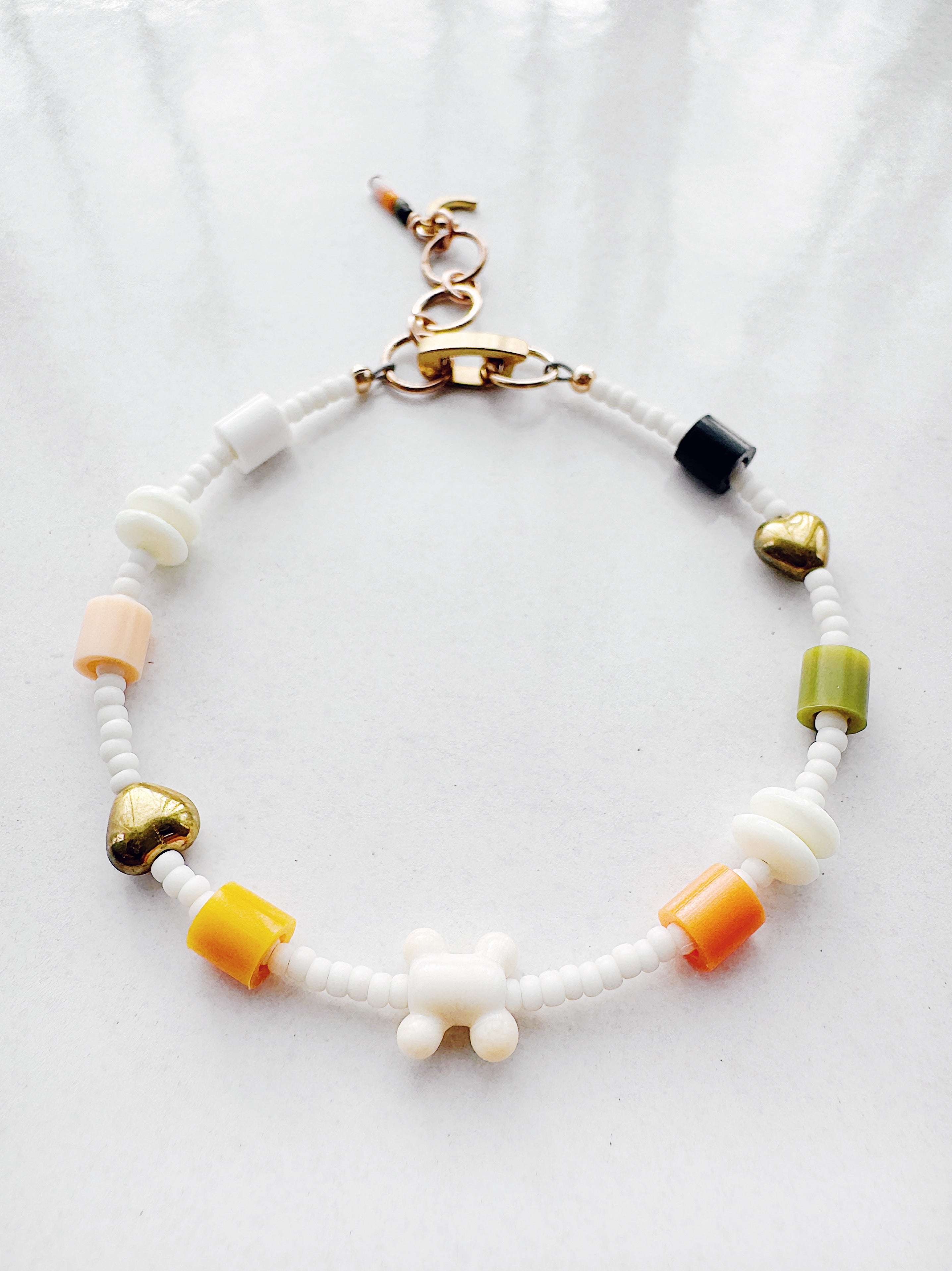 Critter Bracelet - ivory bone - black / white