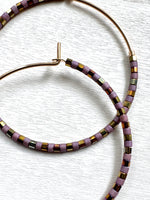 Load image into Gallery viewer, MINI STRIPE HOOPS - purple rain
