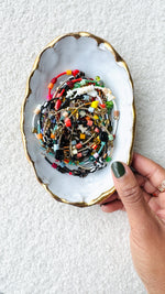 Load image into Gallery viewer, Golden Critter Bracelet - brown bear - fog / merigold
