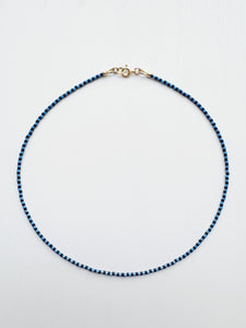 Mini Stripe Necklace - blue / black