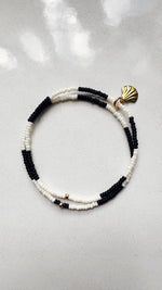Load image into Gallery viewer, Thicc Stripe Bracelet - black / ivory
