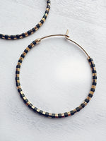 Load image into Gallery viewer, MINI STRIPE HOOPS - deepspace
