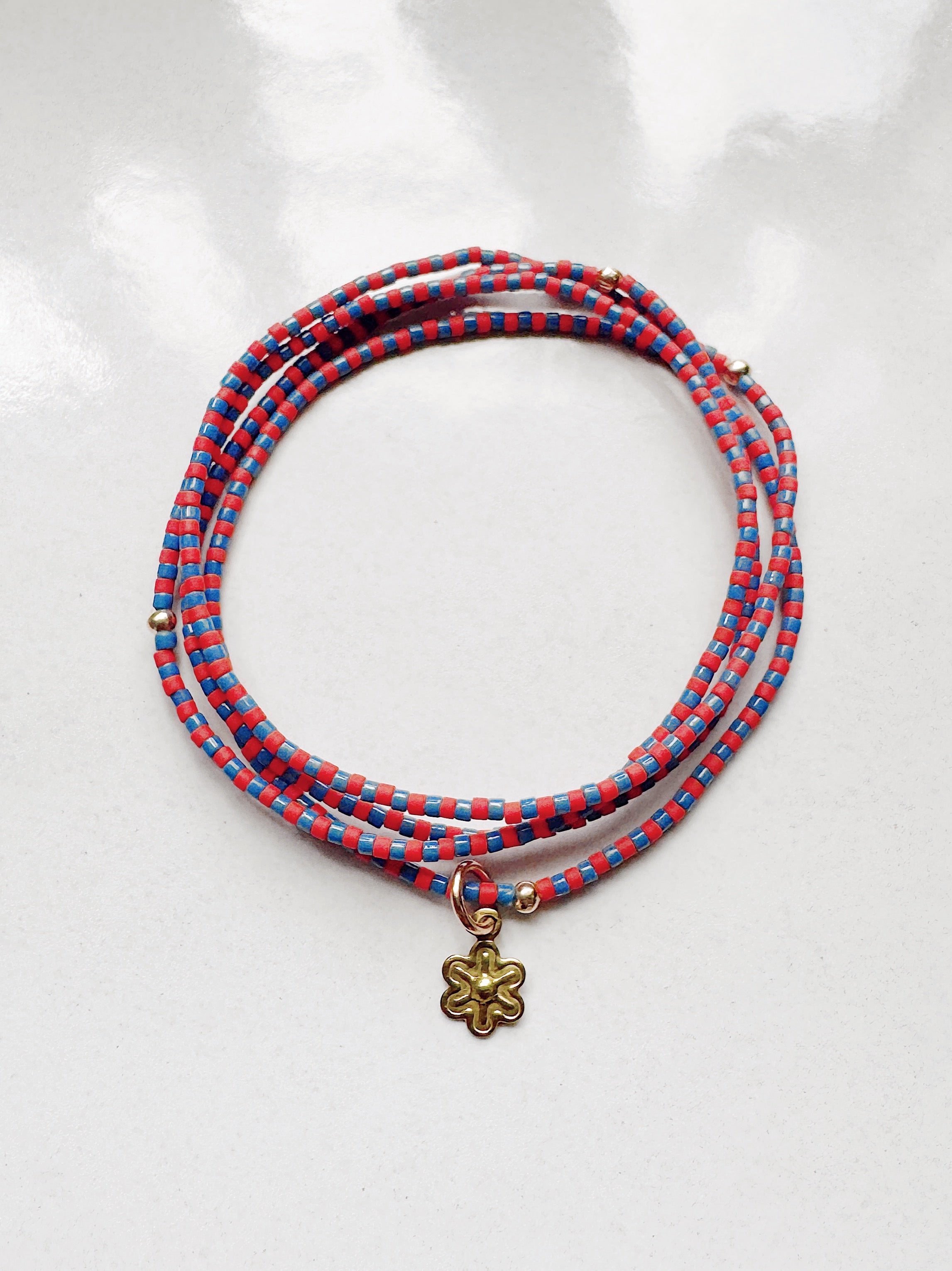 Mini Stripe Bracelet - red / blue