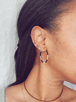 Load image into Gallery viewer, THICC STRIPE HOOPS - black / dune
