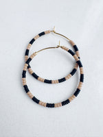 Load image into Gallery viewer, THICC STRIPE HOOPS - black / dune
