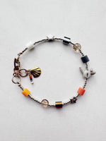 Load image into Gallery viewer, Critter Bracelet - silver kitty - merigold / white
