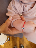 Load image into Gallery viewer, Solo Evil Eye Bracelet - holiday red - extended sizing
