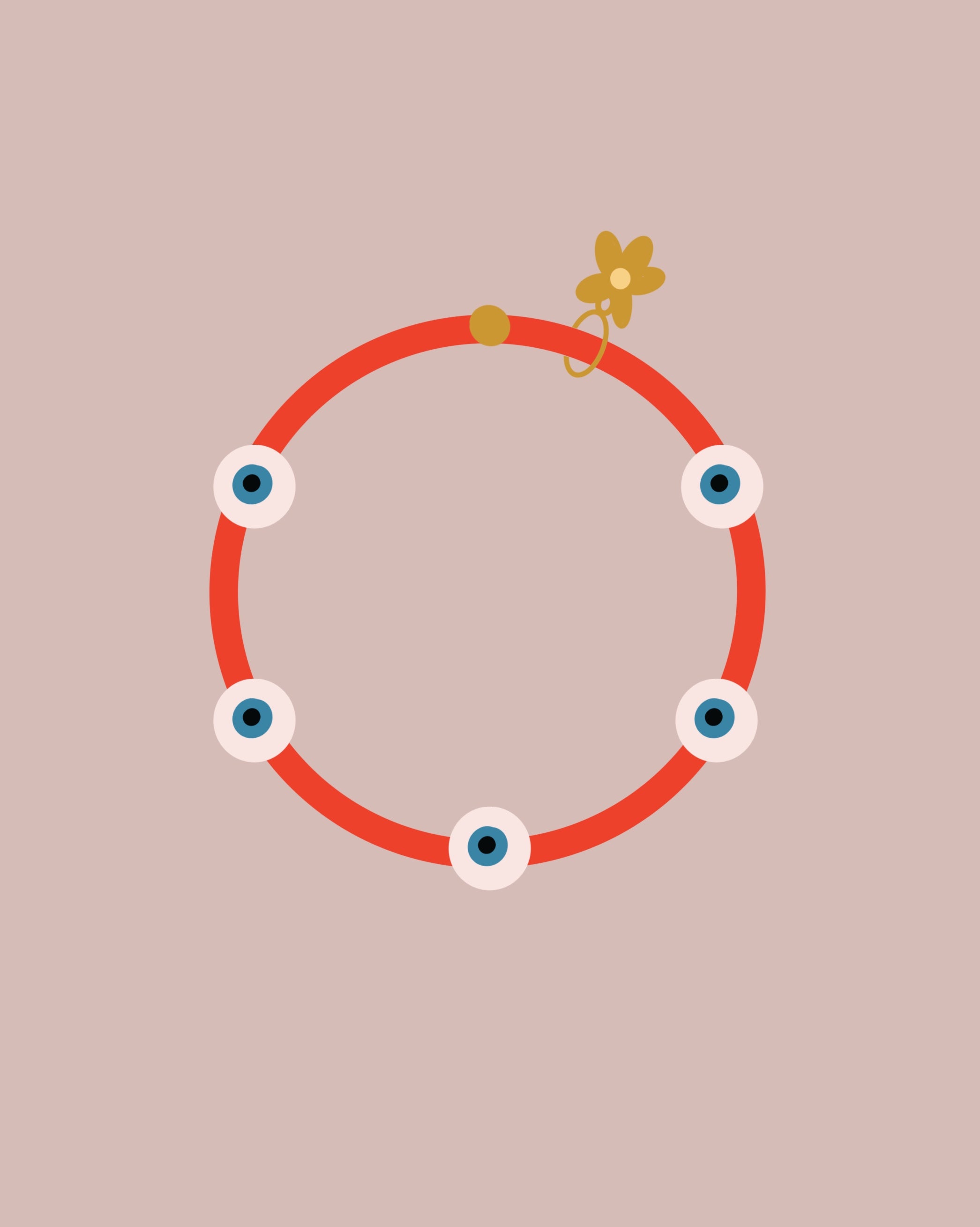 Evil Eye Bracelet - holiday red