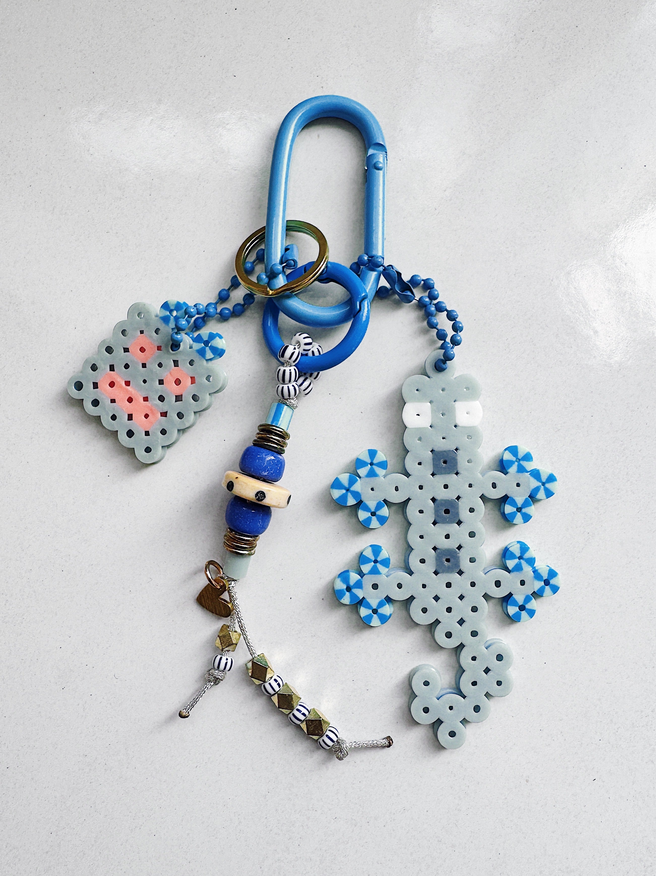 RoboLizard Bag Charm - blue / blue