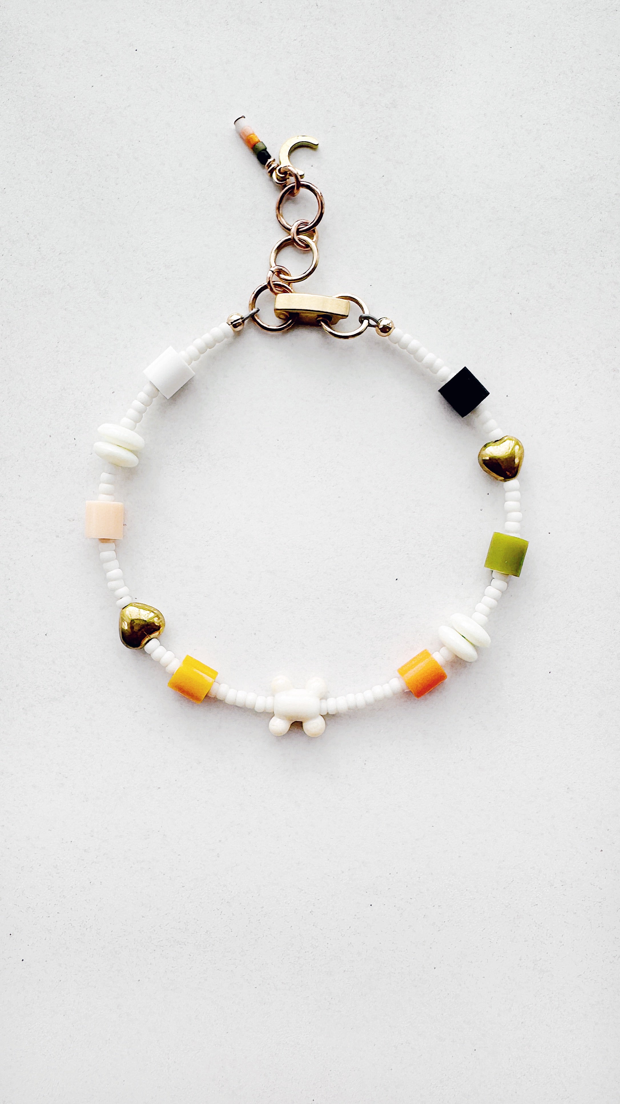 Critter Bracelet - ivory bone - black / white
