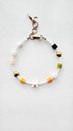 Load image into Gallery viewer, Critter Bracelet - ivory bone - black / white
