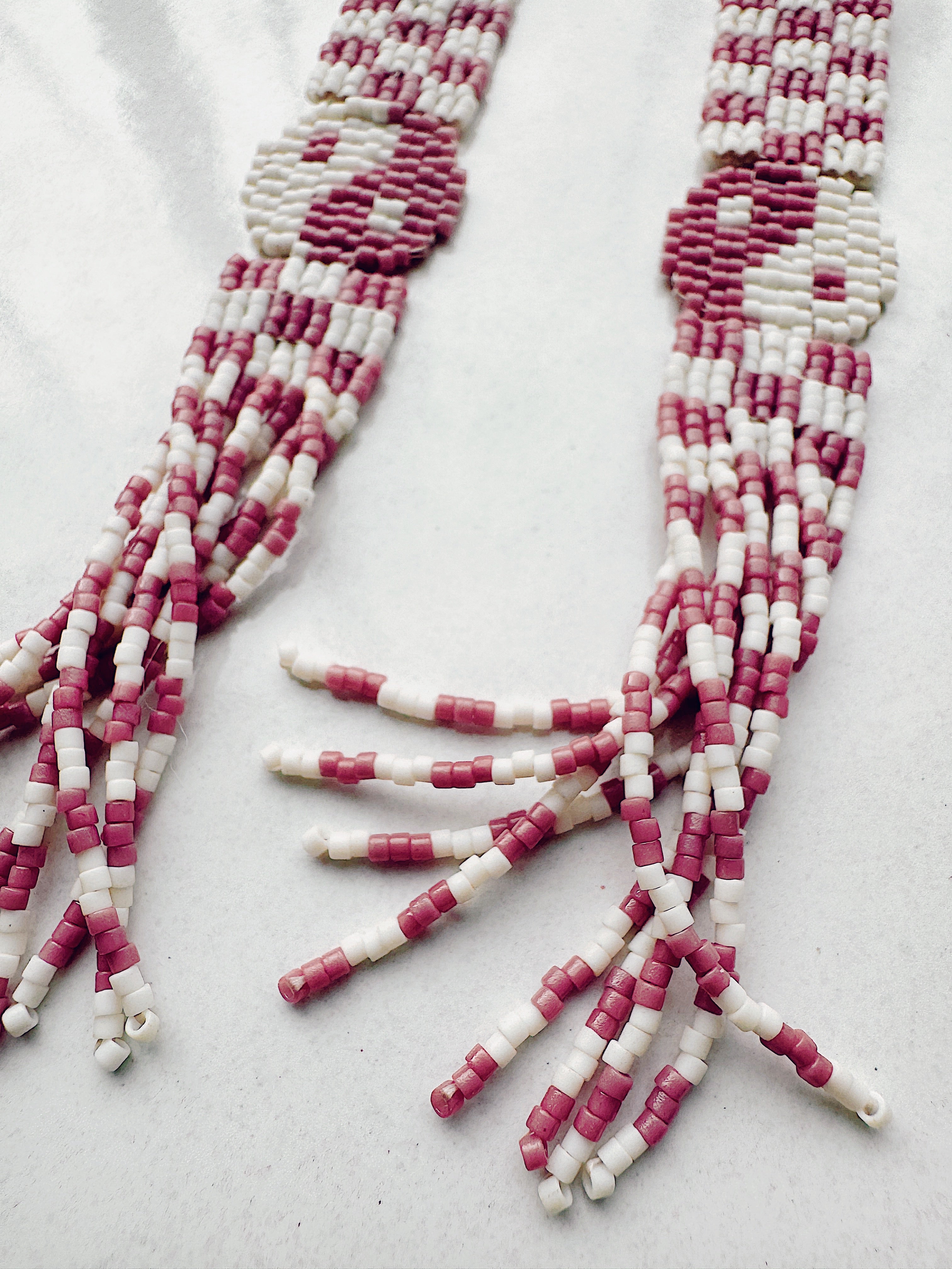 sample 031 - yin yang checkerboard earrings - ivory / lilac