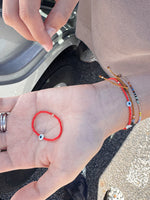 Load image into Gallery viewer, Solo Evil Eye Bracelet - holiday red - extended sizing

