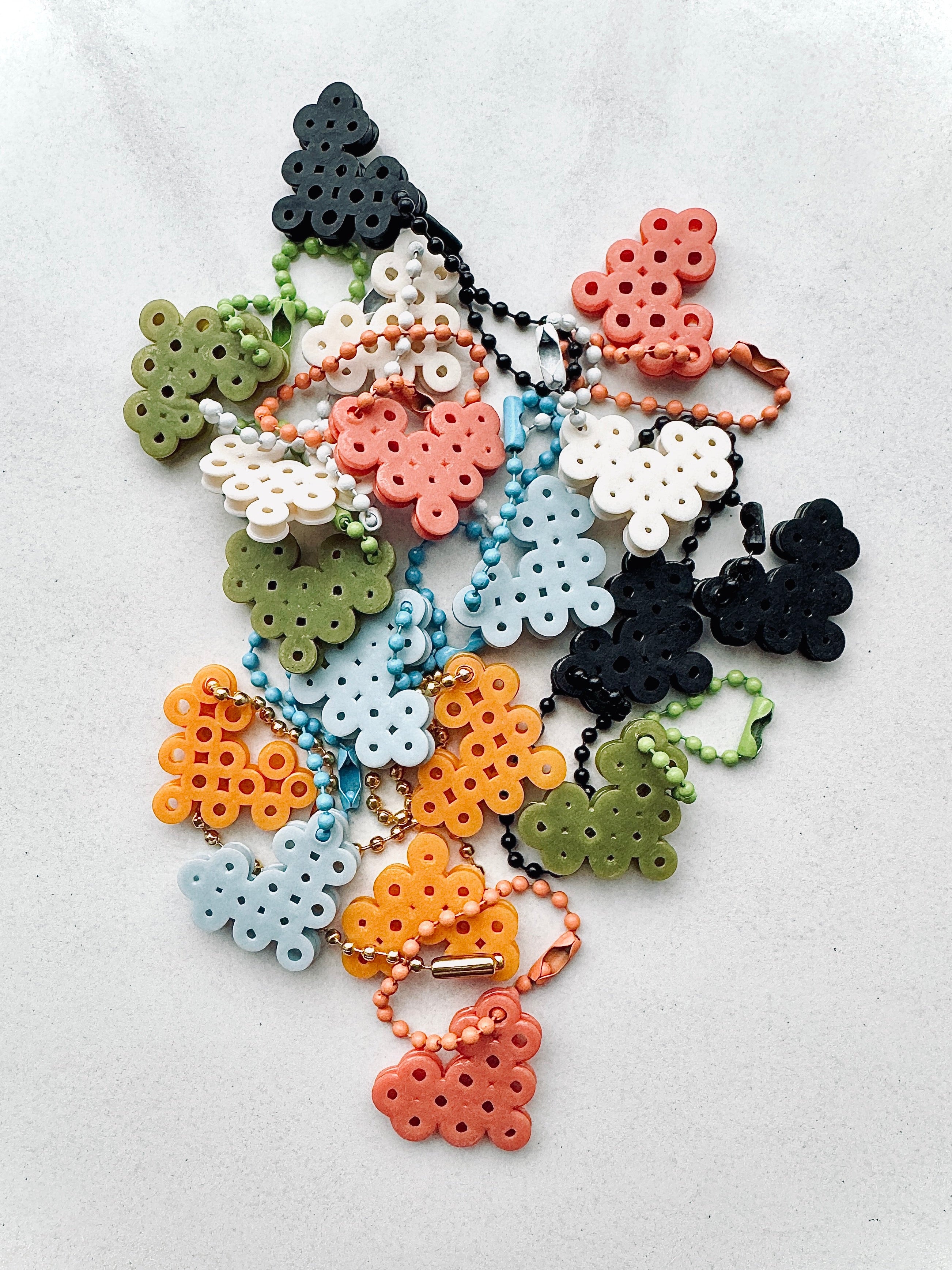 HEART CHARMS - fall colors (set of 6)