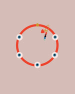 Load image into Gallery viewer, Evil Eye Bracelet - holiday red
