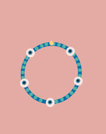 Load image into Gallery viewer, BYOB : Evil Eye Bracelet ~ mini stripe (2 colors + elastic or adjustable)
