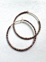 Load image into Gallery viewer, MINI STRIPE HOOPS - purple rain
