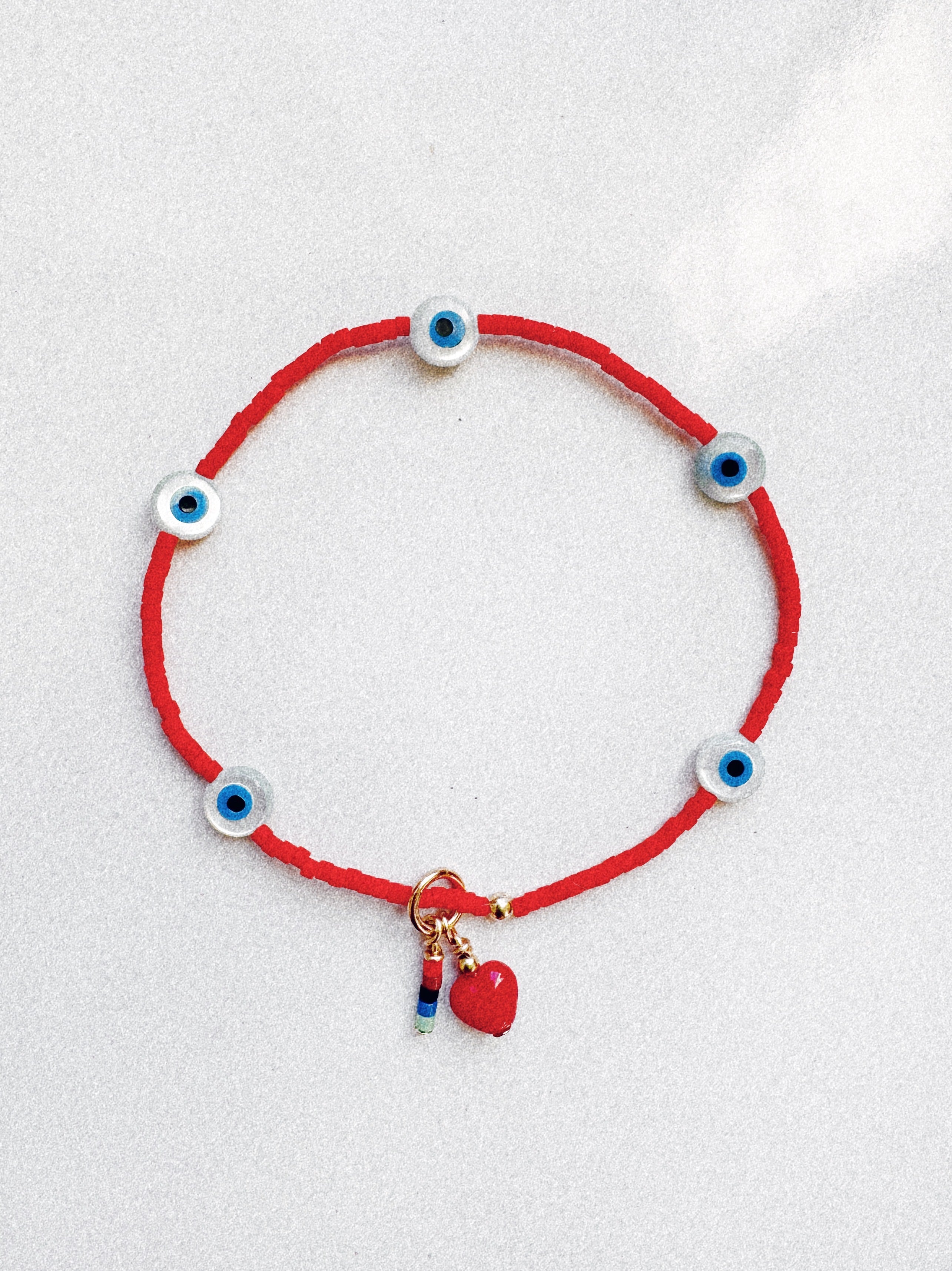 Evil Eye Bracelet - holiday red