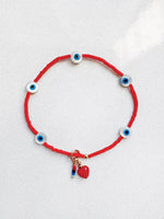 Load image into Gallery viewer, Evil Eye Bracelet - holiday red
