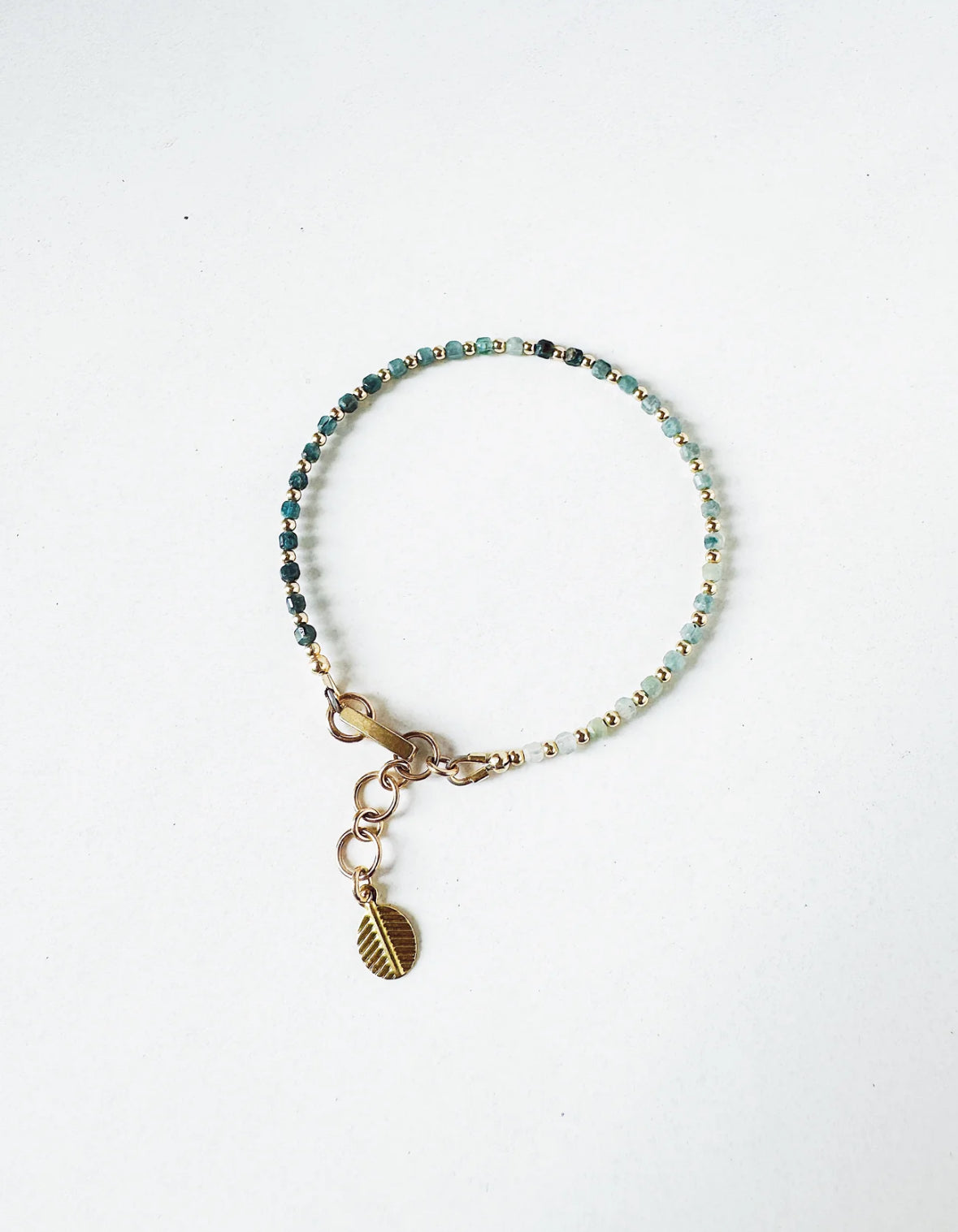 ORBIT BRACELET - Blue Tourmaline / gold fill