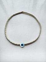 Load image into Gallery viewer, SOLO EVIL EYE BRACELET - silver - extended sizing
