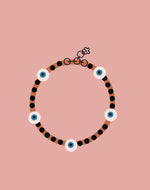 Load image into Gallery viewer, BYOB : Evil Eye Bracelet ~ mini stripe (2 colors + elastic or adjustable)
