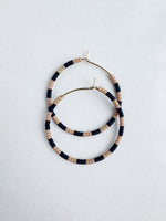 Load image into Gallery viewer, THICC STRIPE HOOPS - black / dune
