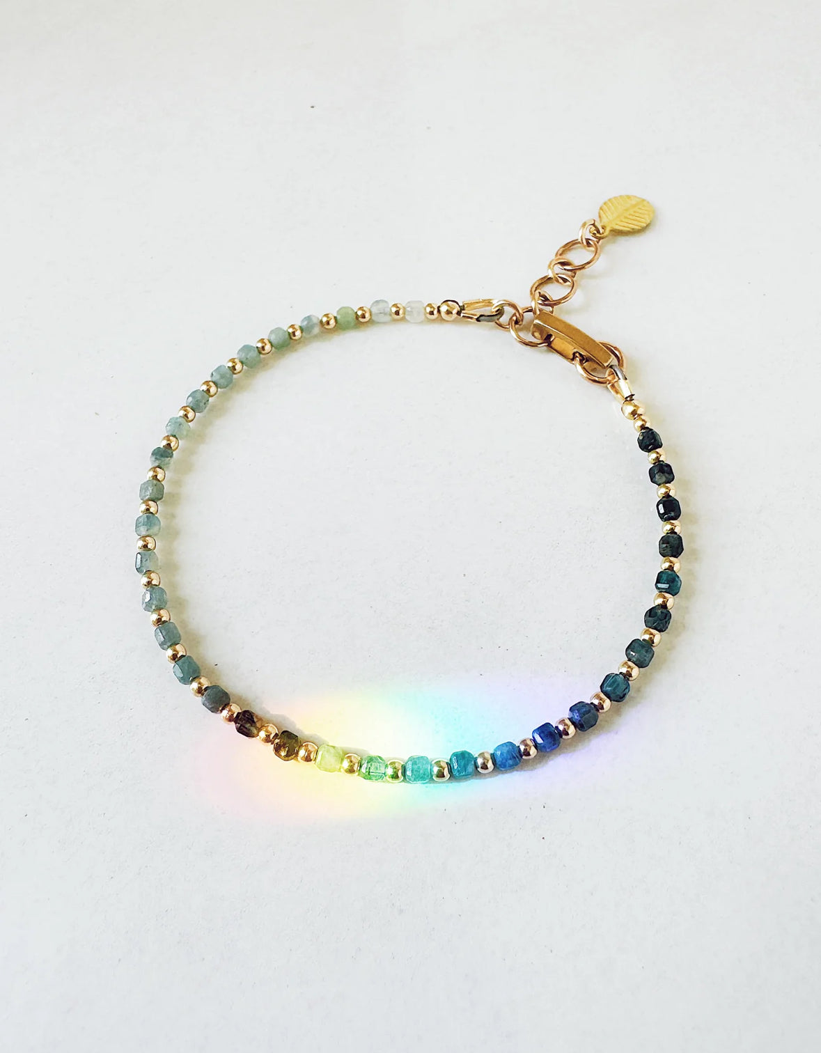 ORBIT BRACELET - Blue Tourmaline / gold fill