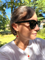 Load image into Gallery viewer, STRAWBERRY EAR THREADERS - gold fill
