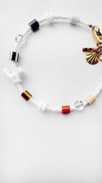 Load image into Gallery viewer, Critter Bracelet - ghost kitty - grey / tan
