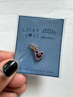 Load image into Gallery viewer, HEART CHARM - purple smiley
