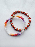 Load image into Gallery viewer, MINI STRIPE RING - brick / silver
