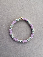 Load image into Gallery viewer, THICC STRIPE RING - lilac / silver - size 6/7

