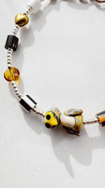 Load image into Gallery viewer, Critter Bracelet - silver owl - cocoa / white
