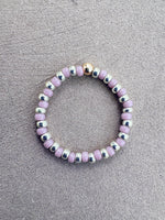 Load image into Gallery viewer, MINI STRIPE RING - lilac / silver
