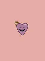 Load image into Gallery viewer, Purple Smiley Heart Charm
