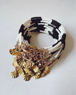 Load image into Gallery viewer, THICC STRIPE BRACELET - black / ivory 🐼 availability ends 10/29
