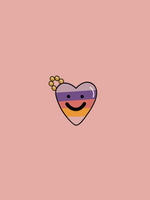 Load image into Gallery viewer, HEART CHARM - ombre purple smiley
