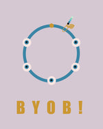 Load image into Gallery viewer, BYOB : Evil Eye Bracelet ~ solid (1 color + elastic or adjustable)
