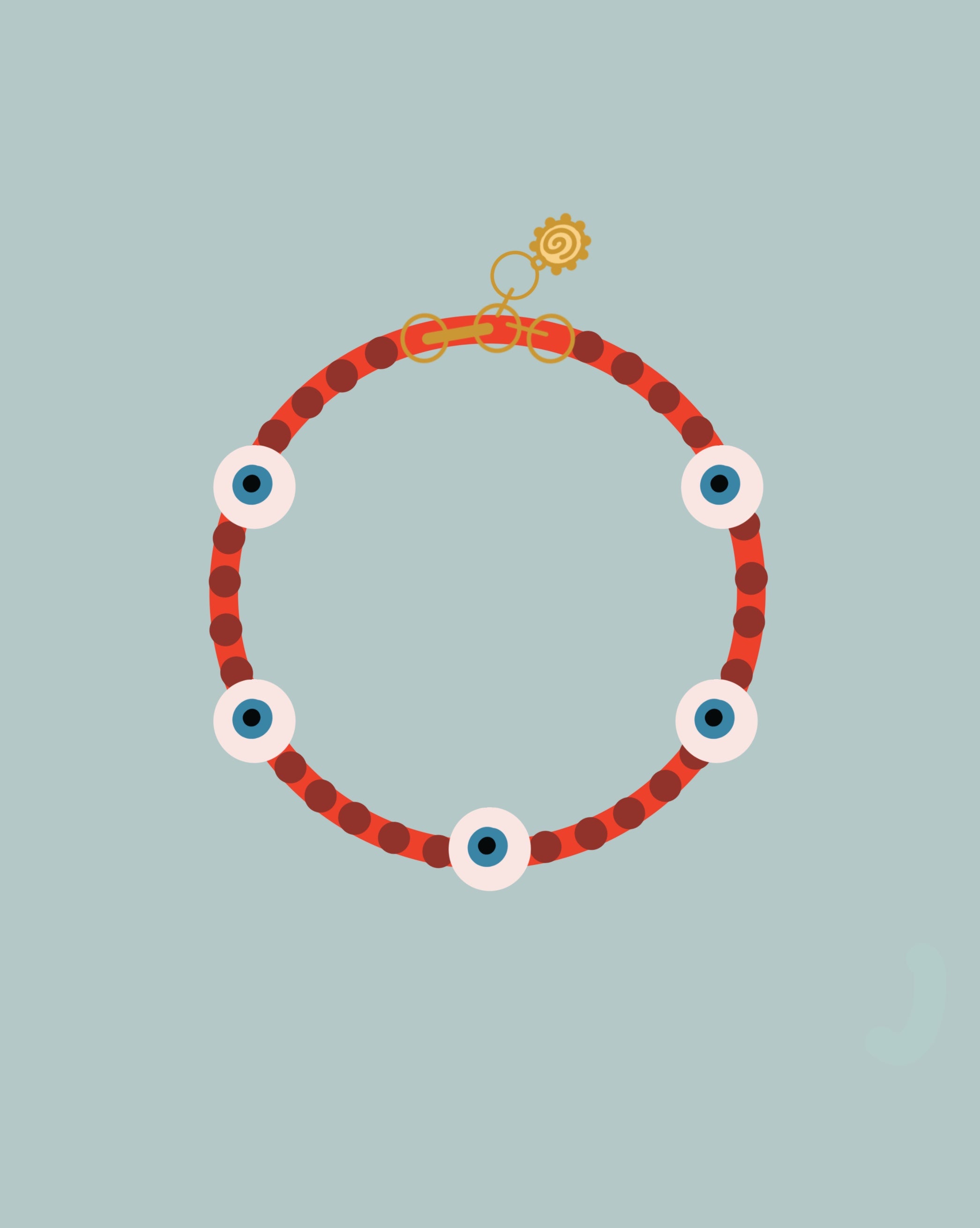 BYOB : Evil Eye Bracelet ~ mini stripe (2 colors + elastic or adjustable)