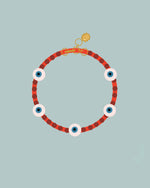 Load image into Gallery viewer, BYOB : Evil Eye Bracelet ~ mini stripe (2 colors + elastic or adjustable)
