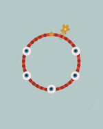 Load image into Gallery viewer, Evil Eye Bracelet - holiday brick / red
