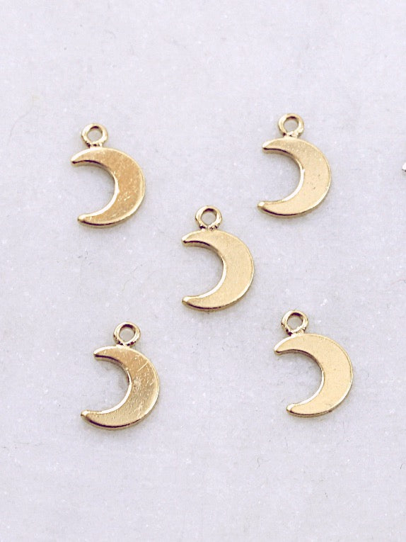 Gold Filled Crescent Moon Charm