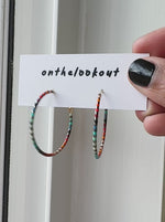 Load and play video in Gallery viewer, MINI STRIPE HOOPS - atmos
