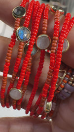 Load and play video in Gallery viewer, TILT BRACELET - hottie red (choose your stone)
