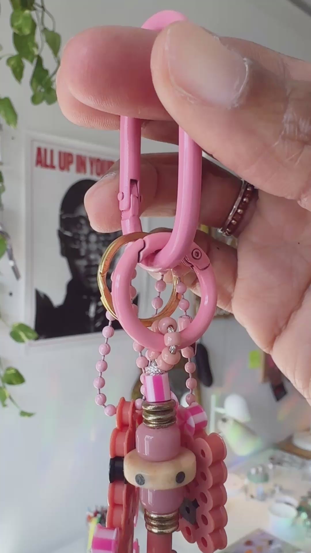 RoboLizard Bag Charm - pink / pink