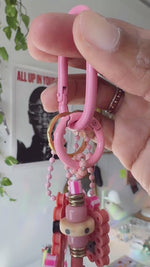 Load and play video in Gallery viewer, RoboLizard Bag Charm - pink / pink
