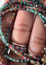 Load and play video in Gallery viewer, Gem Gradient Wrap Bracelet / Necklace - Blue Tourmaline - 15”
