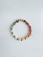 Load image into Gallery viewer, OOAK ORBIT RING - gemstone mix / gold fill - size 7/8
