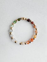 Load image into Gallery viewer, OOAK ORBIT RING 2 - gemstone mix / gold fill - size 8/9
